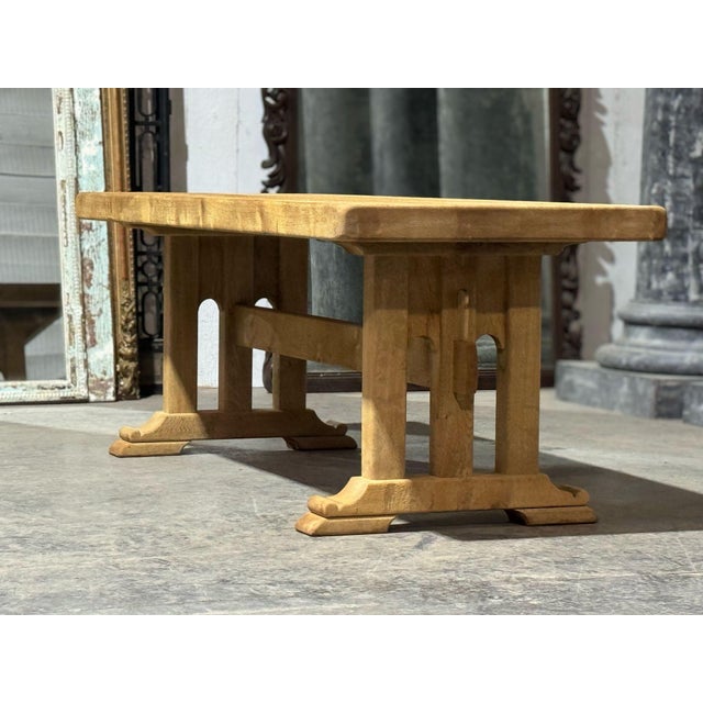 French Bleached Oak Farmhouse Dining Table, 1925 For Sale - Image 14 of 18