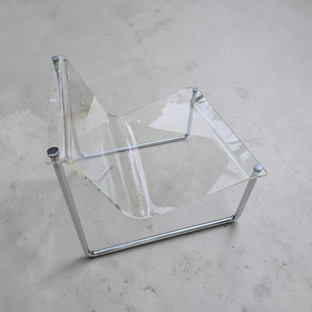 1960s Attributed to Charles Hollis Jones Lucite Sling Chair For Sale - Image 11 of 12