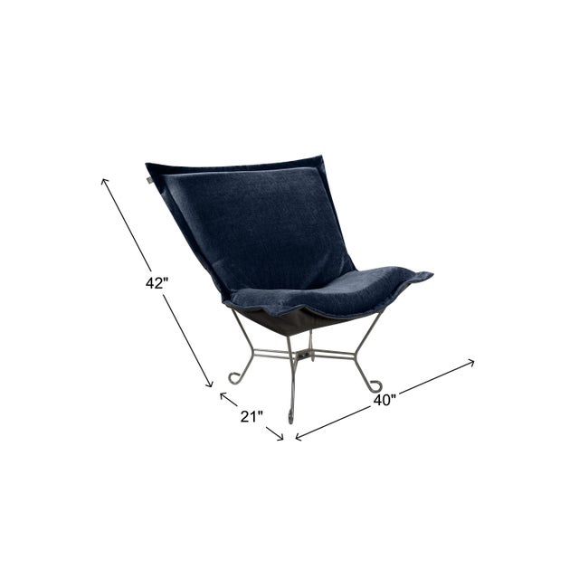 Textile Komodo Navy Puff Chair and Frame For Sale - Image 7 of 7