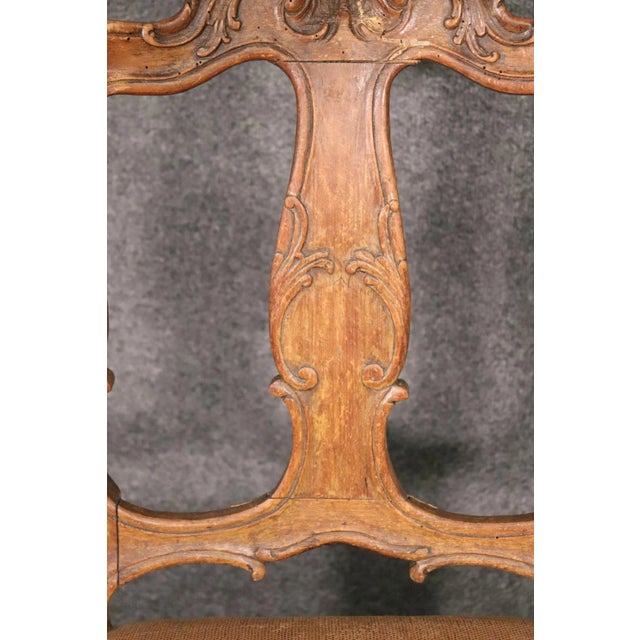 French Provincial Period 1770s Era Italian Provincial Walnut Desk or Vanity Chair For Sale - Image 3 of 13