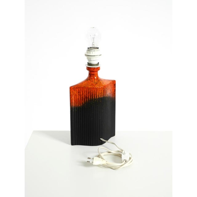 Ceramic Table Lamp in Red and Black by Kaiser Leuchten, 1960s For Sale - Image 12 of 17