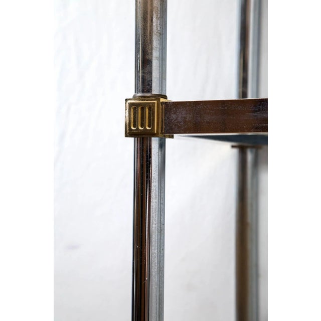 1970s Vintage Chrome and Brass Chinoiserie Style Étagère For Sale - Image 11 of 18