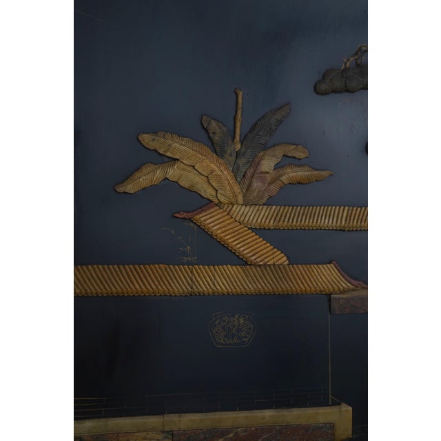 Chinese Lacquer Ebonized 6 Panel Screen Divider For Sale - Image 14 of 17
