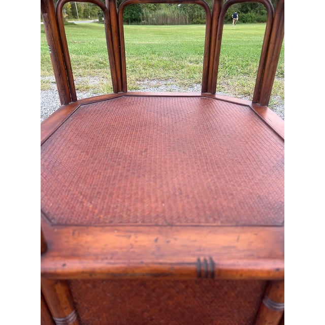 Brown Palm Beach Regency Faux Bamboo Side Tables - A Pair For Sale - Image 8 of 12