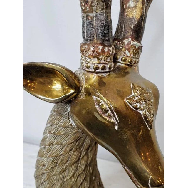 Mid-Century Modern Huge 1960s/1970s Sarreid Hollywood Regency Brass Stag Deer Statue For Sale - Image 3 of 11