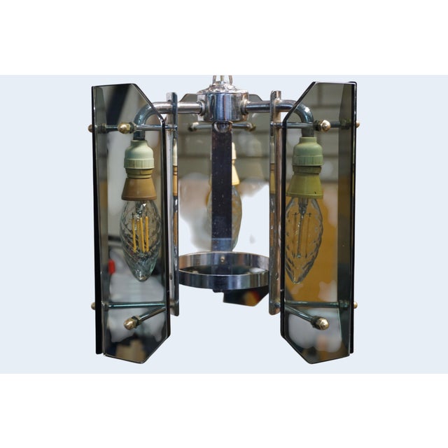 Vintage Smoked Glass Wall and Ceiling Lamps from Veca, 1970s, Set of 3 For Sale - Image 6 of 12