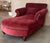 20th Italian Maroon Velvet Chaise Longue With Arms For Sale - Image 6 of 9