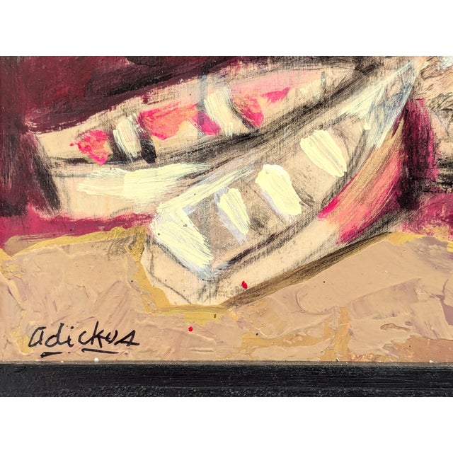 David Adickes Modern Abstract Painting of a Bearded Man Sculpture with a Bird, Phone, & Boats, 1990s For Sale - Image 9 of 11