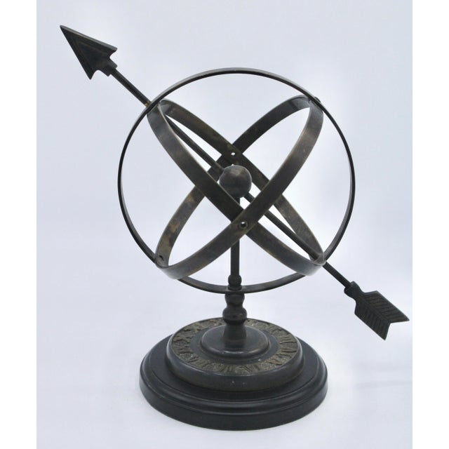 Mid-Century Modern Vintage Metal Armillary Globe For Sale - Image 3 of 11