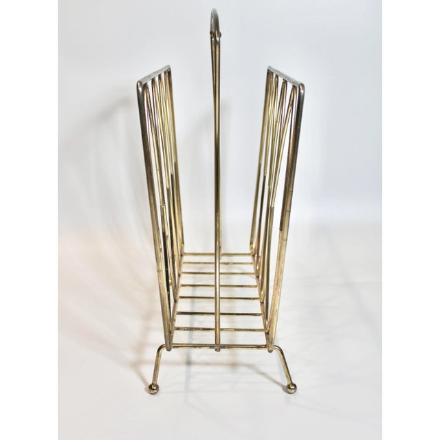 Mid 20th Century Mid Century Modern Brass Magazine Rack For Sale - Image 5 of 8