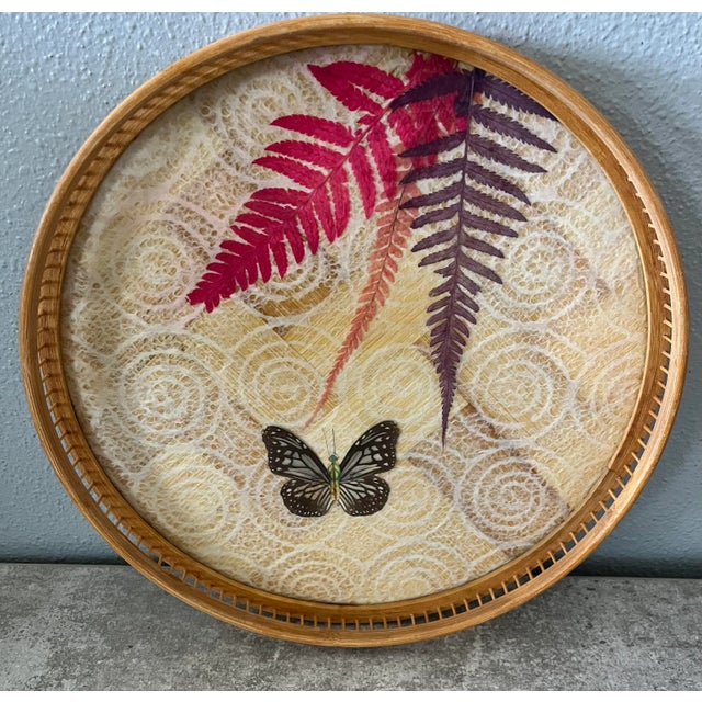 Absolutely adorable pressed butterfly tray from the 1970s. The wings are real, the body is not. Accented with delicately...