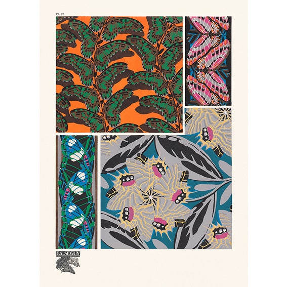 "Butterflies" Plate 17 Reproduction Print After E. A. Seguy For Sale