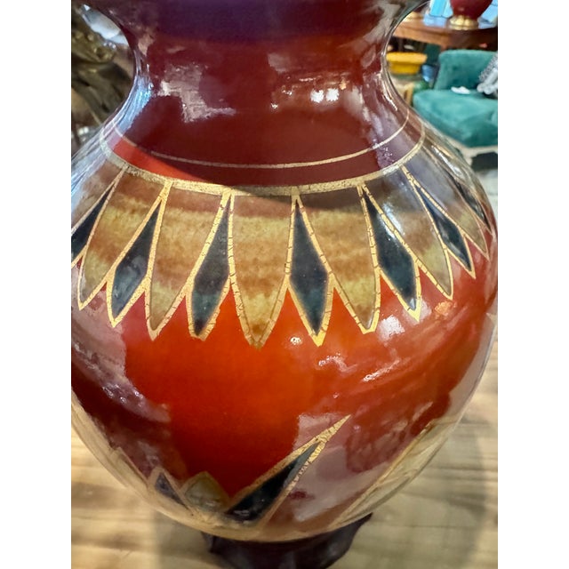 Mid 20th Century Art Deco Table Lamps With Egyptian Motifs, Hand-Painted Porcelain shades not included- a Pair For Sale - Image 9 of 13