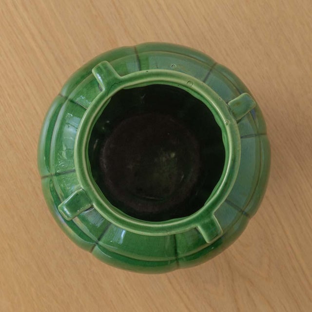 1960s French Green Ceramic Vase For Sale - Image 4 of 11