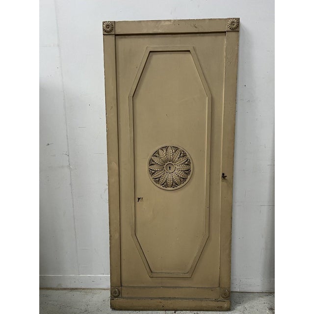 Cream Doors with Molded Panels, 1800s, Set of 2 For Sale - Image 8 of 16