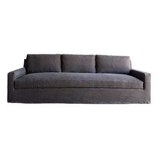 Custom Made to Order Slip Covered Maxwell Sofa 110" With Down Wrapped Cushions For Sale