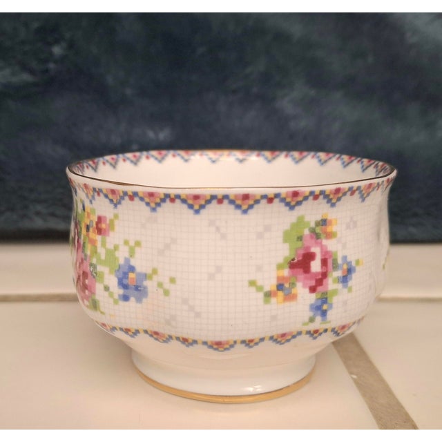 1930s Royal Albert "Petit Point" Creamer and Sugar Bowl For Sale - Image 13 of 18