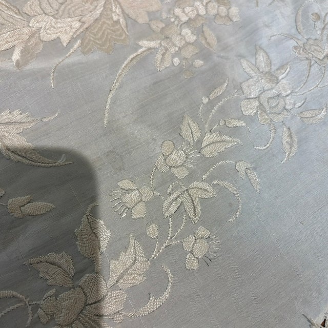 Cream Silk Piano Shawl For Sale - Image 9 of 9