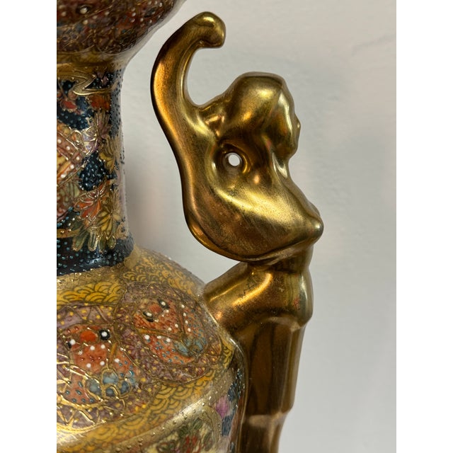 Mid 20th Century Chinese Export Gilt Satsuma-Style Vase With Figurative Handles For Sale In San Francisco - Image 6 of 11