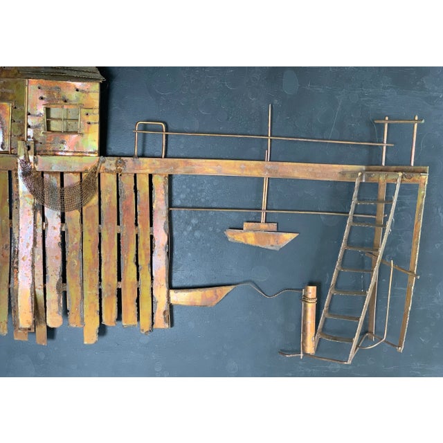 Fantastic and elaborate brass wall sculpture in the brutalist style of Curtis Jere. The piece is unsigned, so I can’t say...