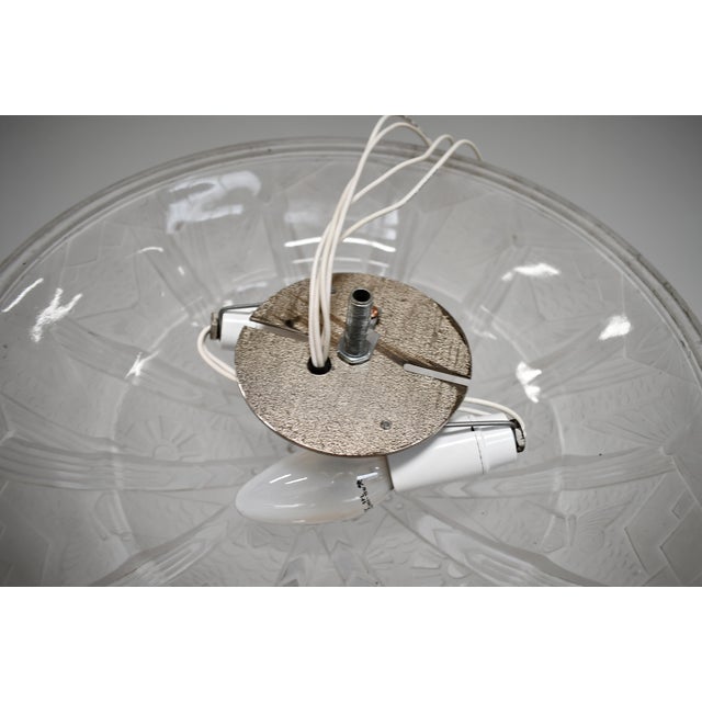 Metal 1930s Large French Art Deco Flush Mount by Muller Freres - France For Sale - Image 7 of 7
