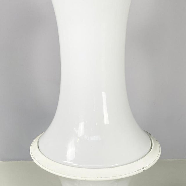 Italian Modern Opaline Glass Floor Lamp Bamboo attributed to Enrico Tronconi, 1980s For Sale - Image 6 of 18
