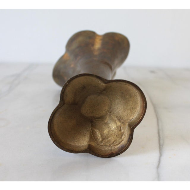 Brass Vintage Brass Fluted Trumpet Vase For Sale - Image 8 of 9