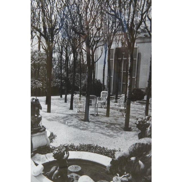 Mid 20th Century Black and White Decorative Garden Photographs in Gold Frames of Castle Lion Statue - Set of 3 For Sale - Image 5 of 12