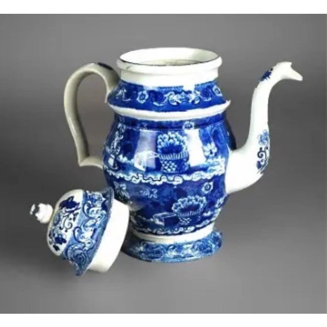 Blue Antique Stevenson Staffordshire Pottery Transferware Coffee Tea Pot For Sale - Image 8 of 11