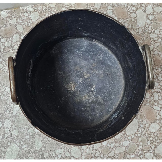 Early 20th Century Brown & Harrisons Southampton Brass Mounted Steel Bucket Planter For Sale - Image 4 of 9