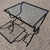 Vintage Art Deco Set of 3 Wrought Iron and Glass Garden Patio Nesting Tables For Sale - Image 11 of 11