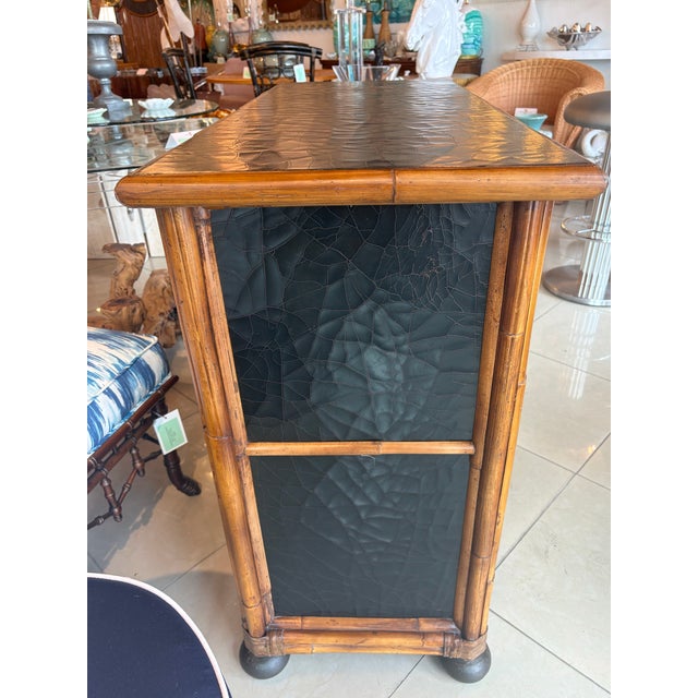 Traditional Vintage Baker Milling Road Chest of Drawers Bamboo Pencil Reed Rattan For Sale - Image 3 of 12