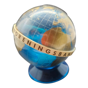 Vintage & Rare 1960's Swedish Bank Globe Coin Bank- "Foreningsbank"