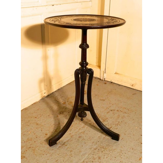 Decorative 2 tone Art Nouveau Wine Table by Bulstrode of Cambridge This lovely table stands on a very unusual three footed...