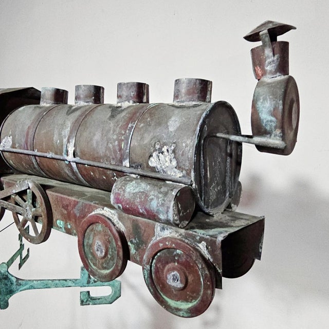 Vintage Copper Locomotive Train Weathervane For Sale - Image 10 of 12