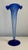 Glass Tall Blue Satin Glass Trumpet Vase For Sale - Image 7 of 8