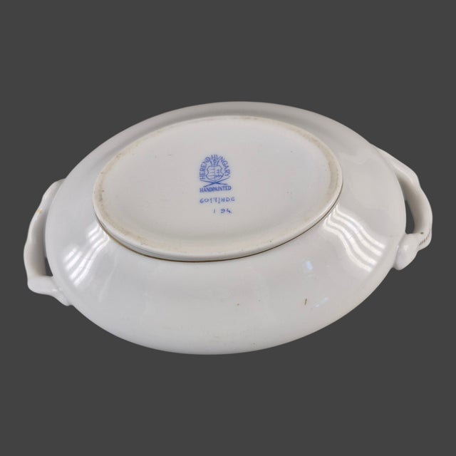 Ceramic Late 20th Century Herend Queen Victoria Pattern Small Turin Butterfly Top Sugar Bowl Trinket Box For Sale - Image 7 of 8