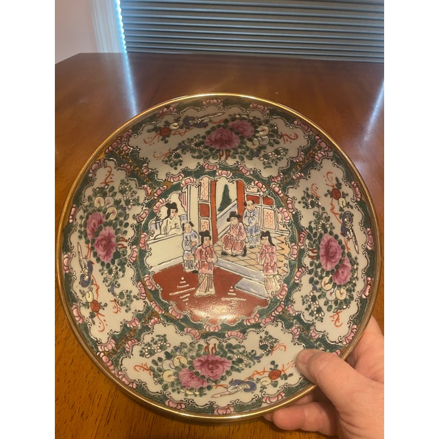 Vintage Chinese Famille Rose Medallion Bowl With Figural Scenes For Sale In Nashville - Image 6 of 8