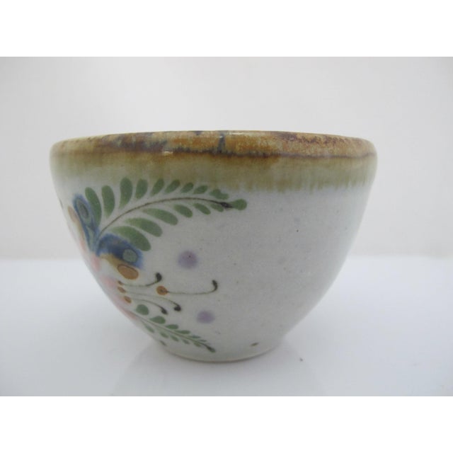 Ceramic Ken Edwards El Palomar Flower Tonala Mexico Folk Art Stoneware Cup & Saucer For Sale - Image 7 of 13