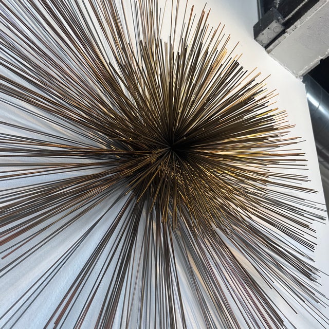 Metal 1970s Mid-Century Modern Curtis Jeré Brass Urchin Wall Sculpture For Sale - Image 7 of 7