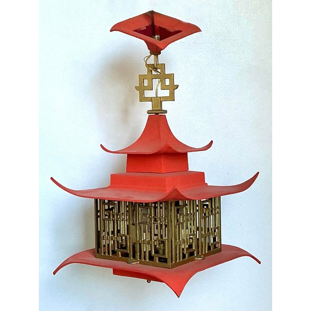 Vintage MCM Pagoda Lantern For Sale - Image 11 of 11