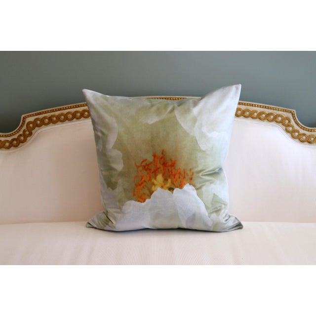 White White Tree Peony Bloom in Rodin Museum Garden Paris Photo Pillow For Sale - Image 8 of 13