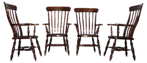 English Victorian Windsor Farm Chairs, Set of 4