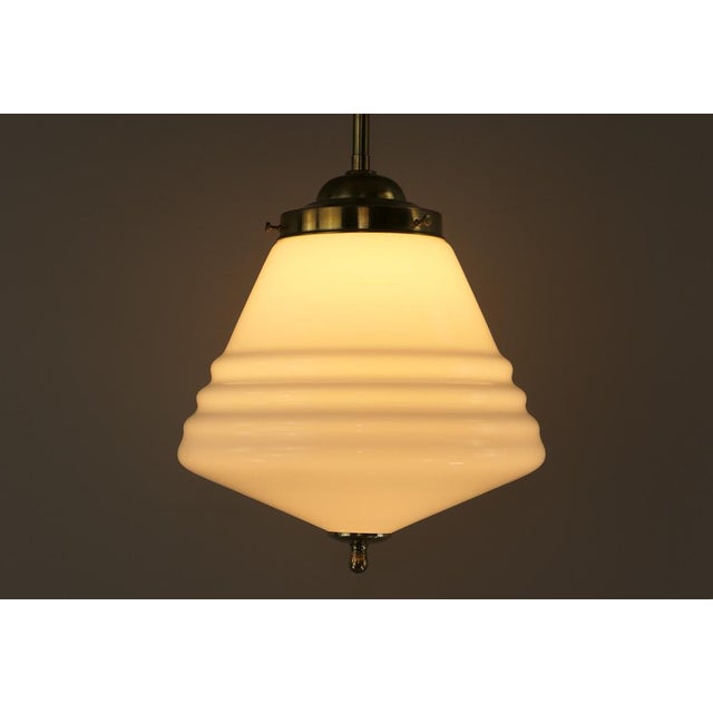 1920s Art Deco Pendant Lamp with Opaline Glass from Philips, 1920s For Sale - Image 5 of 8