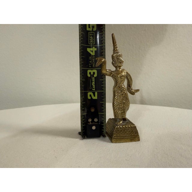 1960s Southeast Asian Brass Dancer Figurine | Thai / Cambodian Apsara Style- Female For Sale In Mobile - Image 6 of 8