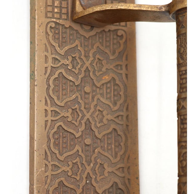 Early 20th Century Russell & Erwin Antique 12.5 In. Bronze Aesthetic Door Pull For Sale - Image 5 of 9