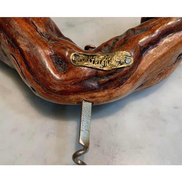 AERIN Rare Vintage French Grapevine Wood Corkscrew — Marked “Bourgognes Patriarche” Historic Burgundy House Founded in 1780 — Siret of France - See Pics! For Sale - Image 4 of 8