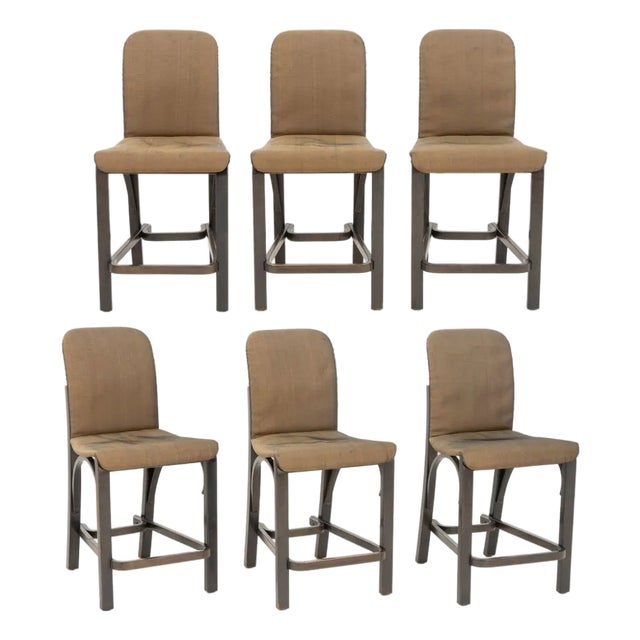 Contemporary Painted Wood Counter Stools, 6 For Sale