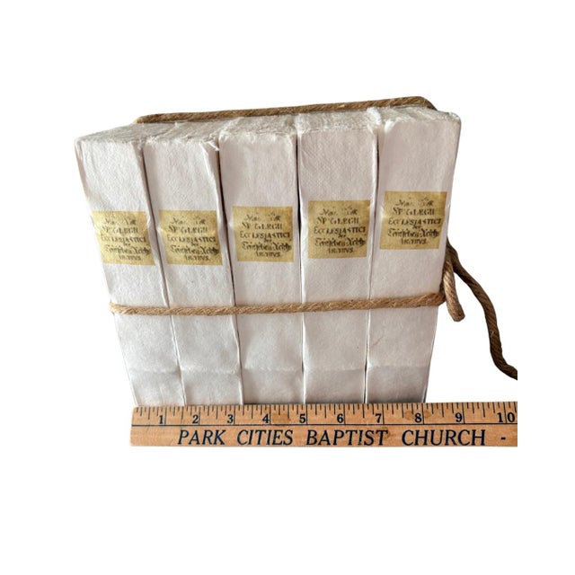 Restoration Hardware Petite Tomes White Handcrafted French Books – Set of 5 For Sale - Image 10 of 10
