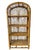 Vintage Asian Boho Chic Wicker Rattan Arched Peacock Etagere Display Book Shelf For Sale